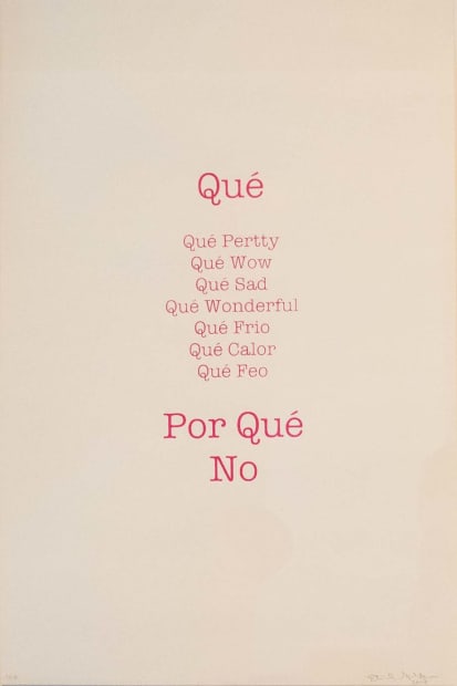 Shipton uses text as a conceptual anchor in her work, incorporating Spanglish phrases that reflect the linguistic hybridity of a...