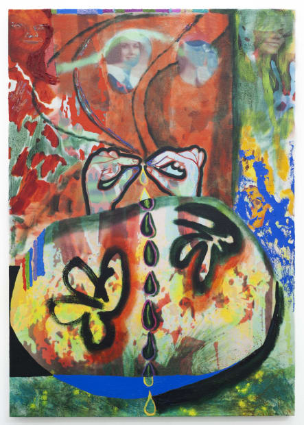 On her use of layering and stacking elements Collins-Fernandez says, “As a strategy, it allows me to equalize categories: color,...