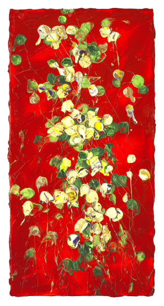 In the Nature's Bouquet series, Swartz studies floral arrangements through tangible globs and drips of paint. This technique celebrates the...