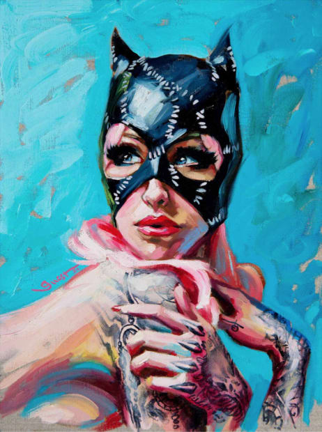 Chris Guest, Mask on Blue, 2021