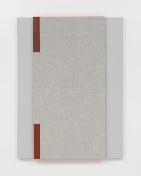 Jennie C. Jones Open Measure (Oxide), 2020 Acoustic absorber panel and acrylic on canvas Diptych: 48 x 36 x 2...