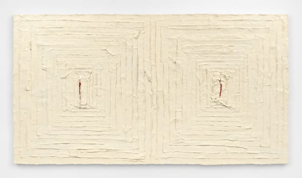 Double Bandaged Quilt #1 (Horizontal) (2019) continues Hammond’s exploration of “material engagement.” Building on her previous series of Bandaged Grids...