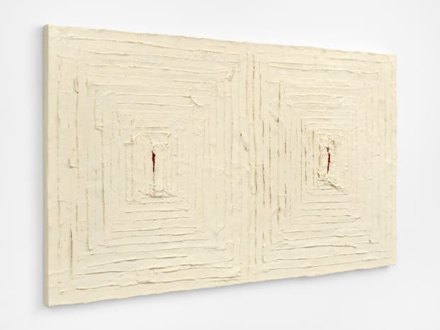 Double Bandaged Quilt #1 (Horizontal) (2019) continues Hammond’s exploration of “material engagement.” Building on her previous series of Bandaged Grids...