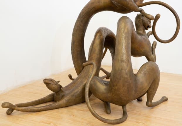 “I’ve always been interested in using very different mediums… For sculpture, it feels like drawing. You’re still creating lines and...