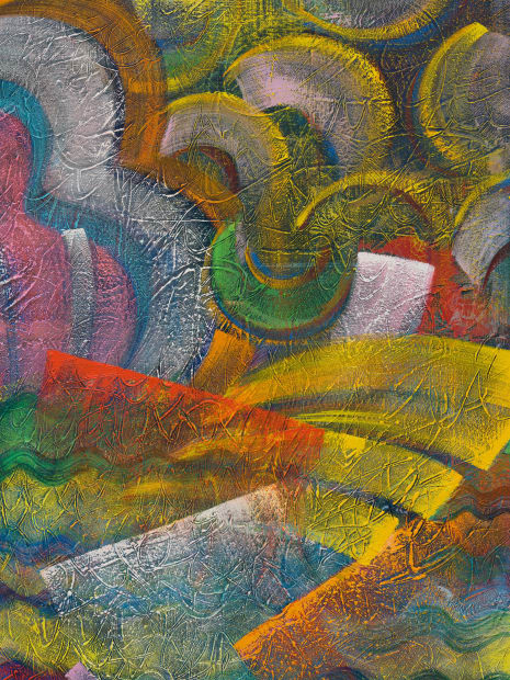 “The idea behind Sea Script was to have two reads occur simultaneously and symbiotically. The ground is a calligraphic scribble...