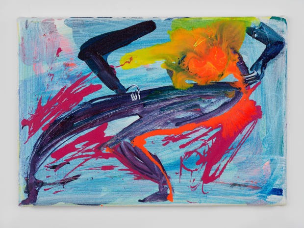 Half sister!! 2021 Flashe, acrylic and ink on canvas 21x30cm