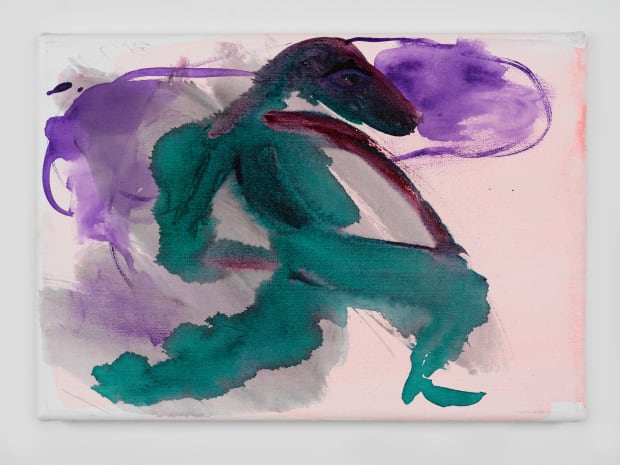 bald and wild, 2021 Flashe, acrylic and ink on canvas, 21x30cm