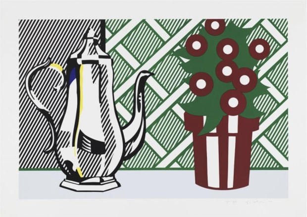 ROY LICHTENSTEIN STILL LIFE WITH COFFEE POT AND FLOWER POT FOR SALE