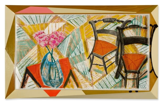 David Hockney Walking Past Two Chairs