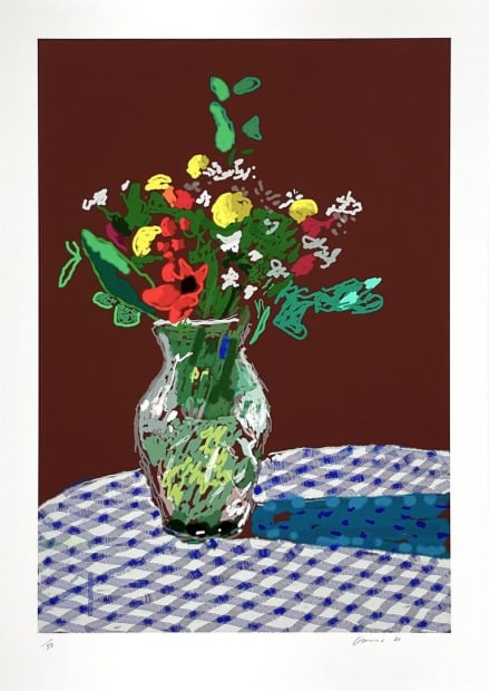 Hockney 16th February 2021, More Flowers in a Glass Vase