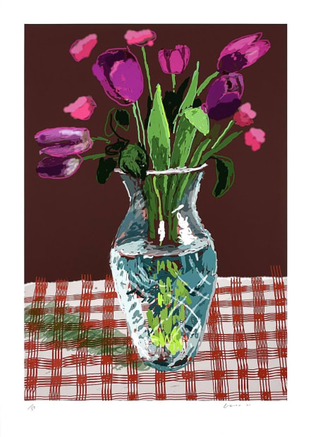 Hockney 16th March 2021, Tulips in Cut Glass
