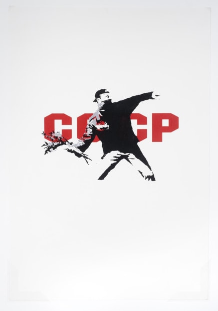 Banksy CCCP Flower Thrower Print