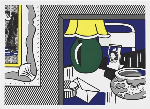 Roy Lichtenstein Two Paintings: Green Lamp