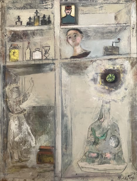 Hedda Sterne 1910-2011 Studio Still Life, 1947 Signed and dated at lower right: 1947 / Hedda Sterne Oil on canvas...