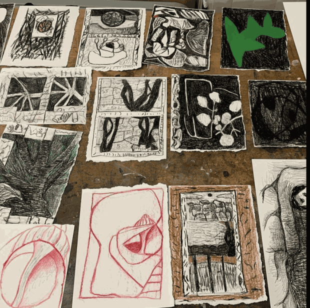 'I begin with drawings. They are often quick and they serve as kind of demarcations of locales, determining where potential...