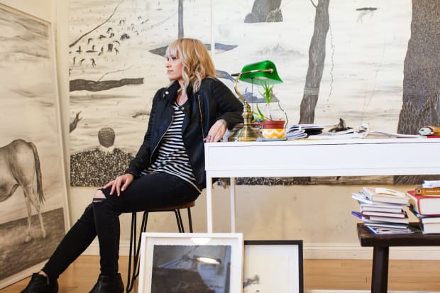 Portrait of Robyn O'Neil in her studio