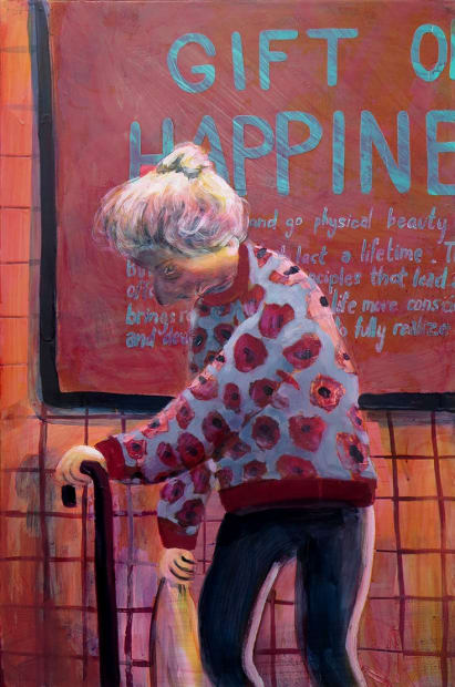 Depicting women at various points in their lives, the paintings question the many roles women play.