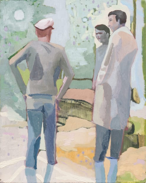 I have always been interested in the idea of the painter as the investigator. Here, three detective figures are in...