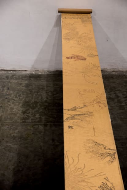 SARASIJA SUBRAMANIAN Sea Monsters / And others, the less forgiving ones, they frighten us. , 2019 Graphite and ink drawings...