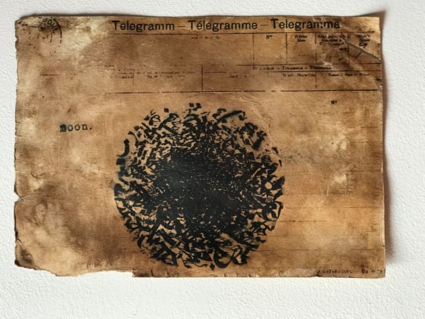 MOONIS AHMAD SHAH Telegrams to Bollywood from a Mad Landscape Scout, 2018 Print, Ink, Tea on Manually Constructed Telegrams 5...