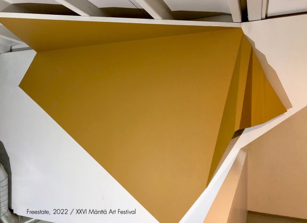Freestate, presented at the XXVI Mänttä Art Festival last summer 2022 was a three-dimensional, site-specific painting, mostly executed directly on...