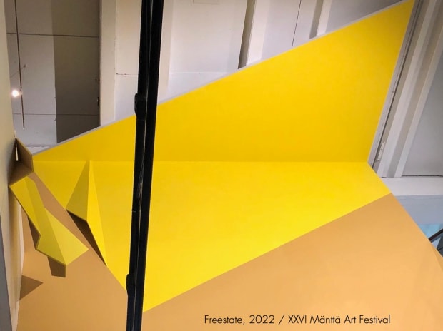 Freestate, presented at the XXVI Mänttä Art Festival last summer 2022 was a three-dimensional, site-specific painting, mostly executed directly on...