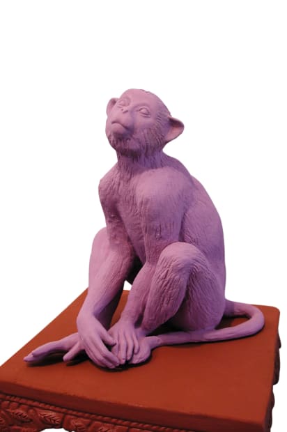 HANUMAN, 2008 Porcelain and oil paint 9 x 7 x 7 in. 22.9 x 17.8 x 17.8 cm. (TC 4)
