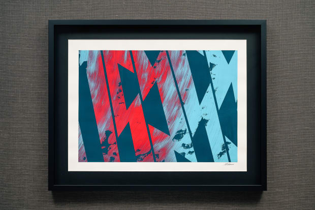 Descending Painting in collaboration with Uno Brush, Acrylic on paper | 76.0 x 56.0 cm | 2025