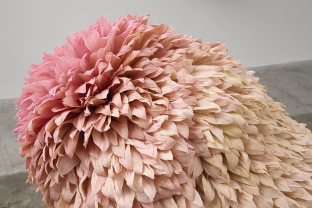 This piece is driven by the flower it resembles: the echinacea supreme coneflower, a lesser-known echinacea with a gumdrop-like head....