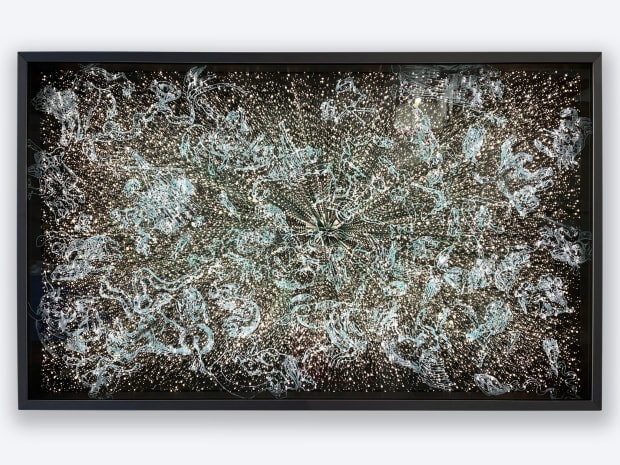 I V Á N N A V A R R O “Zodiac Constellations”, 2024 LED, pintura à mão, alumínio, espelho,...