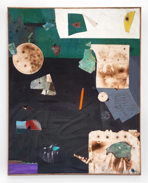 Mike Henderson The Yellow Pencil, 1979 Acrylic and mixed media on canvas 67 x 54 inches Sold