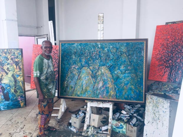 Ablade Glover, The celebrated Ghanaian artist who saw an empire stripped down, as his palette knife told a thousand stories.