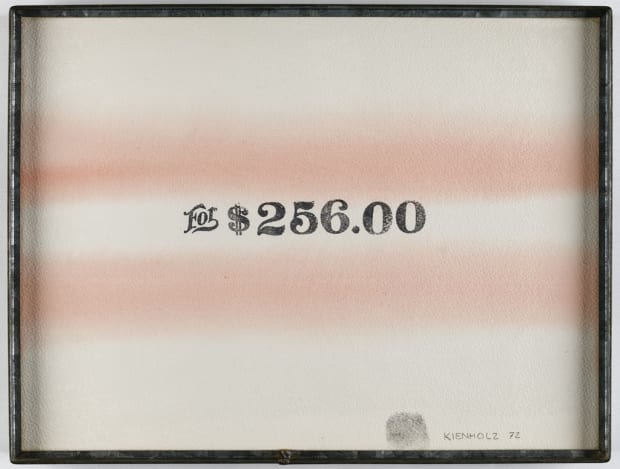 Edward Kienholz For $256.00 Watercolour over stamping ink with fingerprint on cardboard, 1972 Signed in pencil In its original, artist's...