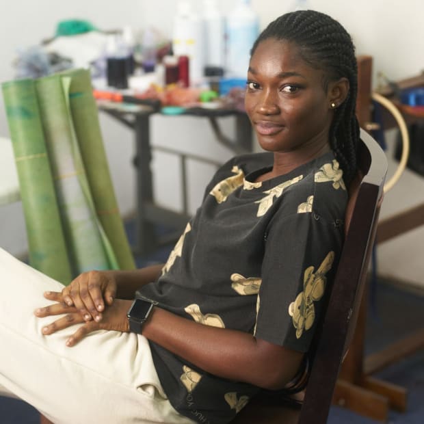 PRISCILLA KENNEDY PRIZE RECIPIENT Born in 1994, Priscilla Kennedy lives and works in Kumasi. She is a member of the...