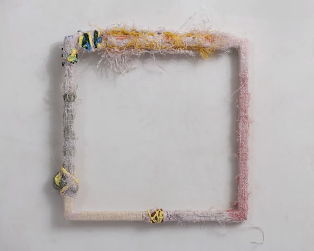 AADITI JOSHI Untitled Polypropylene bag on wood 12 x 12 x 2 Inches | 12 x 12 x 2 Inches...