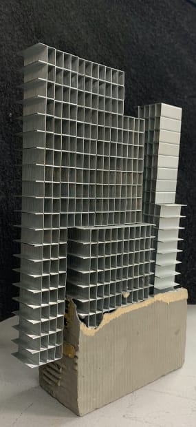 POOJA IRANNA “Pervasive Mushroom ' Staple pins and cement 4 x 4 x 14 Inches | 10 x 4 x...