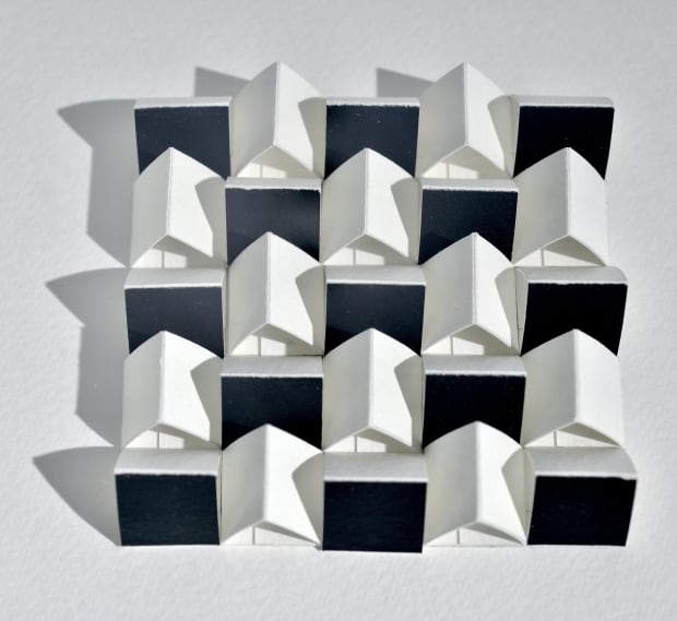 Chetnaa Fold, Bend & Overlap 12 x 12 Inches Paper on Paper with mixed media 2020