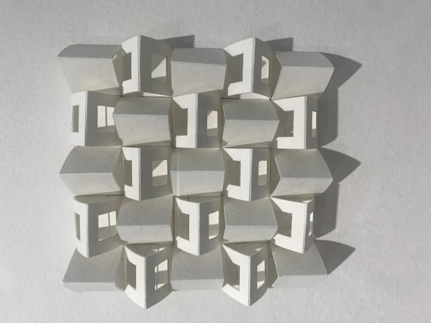 Chetnaa Fold, Bend & Overlap 12 x 12 Inches Paper on Paper with mixed media 2020