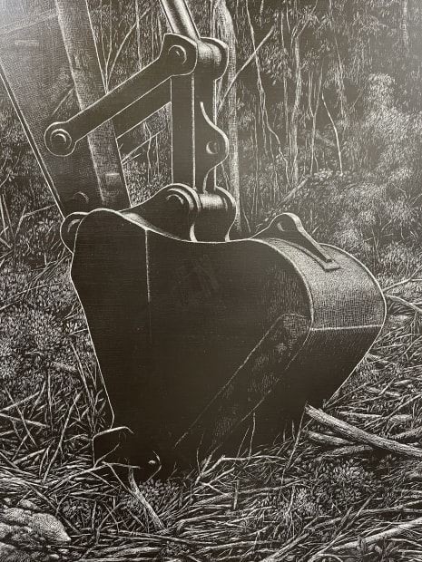 Through a tedious method of layering and scratching, Maryanto creates his monochromatic landscapes in the form of hyperrealistic paintings. Being...