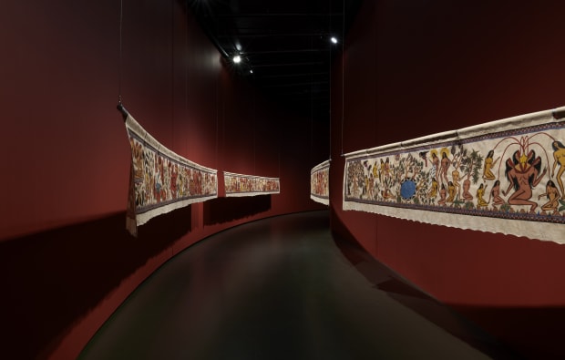 Act One, 4 Scrolls, acrylic on Kamasan canvas