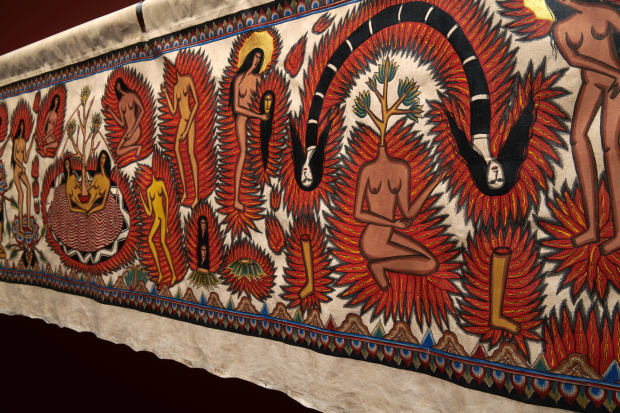 Act One, 4 Scrolls, acrylic on Kamasan canvas