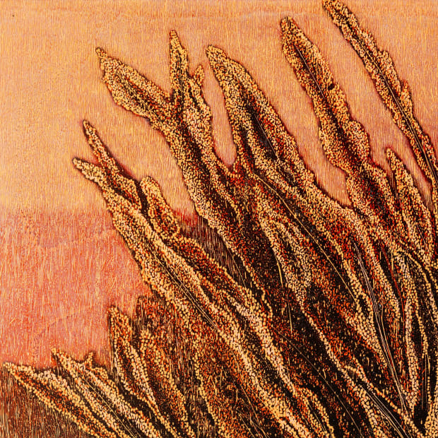 Khurasani’s signature woodcut prints feature striking lines and strokes applied at varying frequencies, creating an aesthetic coherence rooted in emotion....