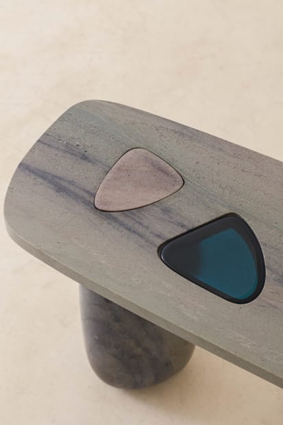 JANELAS COLLECTION Janela&rsquo;s collection features sideboards, coffee tables, and dining tables sculpted from solid, rare Brazilian quartzites, complemented by glass...