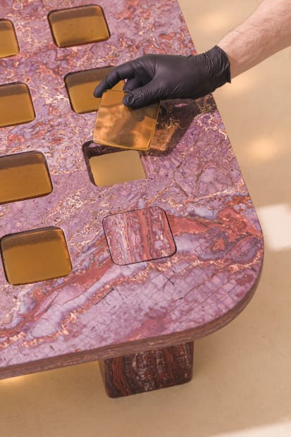 JANELAS COLLECTION Janela&rsquo;s collection features sideboards, coffee tables, and dining tables sculpted from solid, rare Brazilian quartzites, complemented by glass...