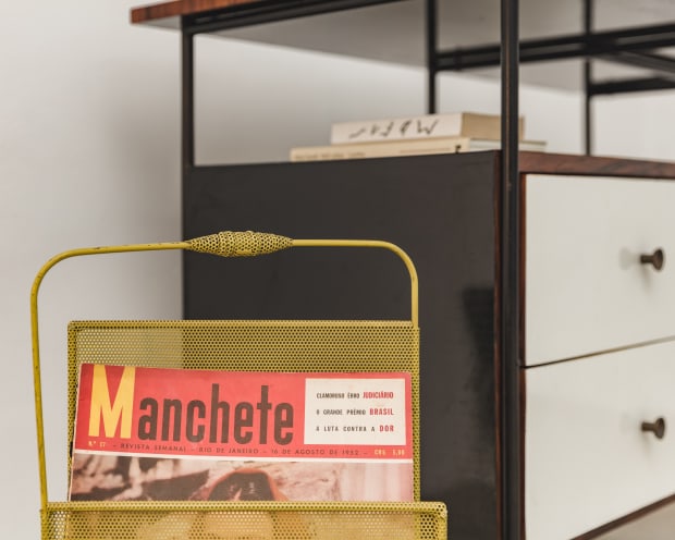 The desks and chairs presented in this room are among the first ones to be designed and manufactured in Brazil...