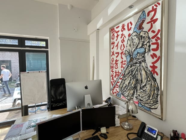 Lieuwe's Art on the wall at the office of our beloved customers Dave and Maria