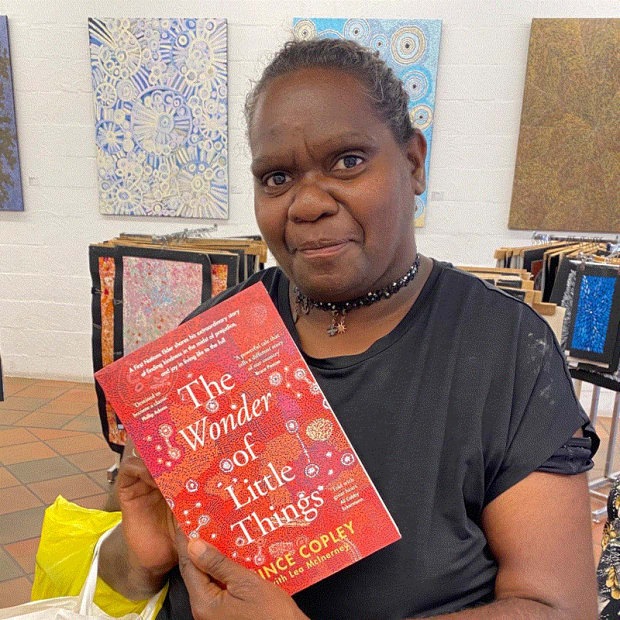 We were thrilled to assist arranging the licensing of a beautiful artwork by Pitjantjatjara artist Venita Woods for the cover...