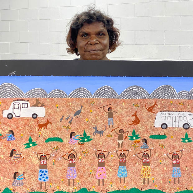 THIS IS EVELYN DANIELS. Engage with an Indigenous artist like Evelyn to create a completely unique Reconcilation Action Plan that...