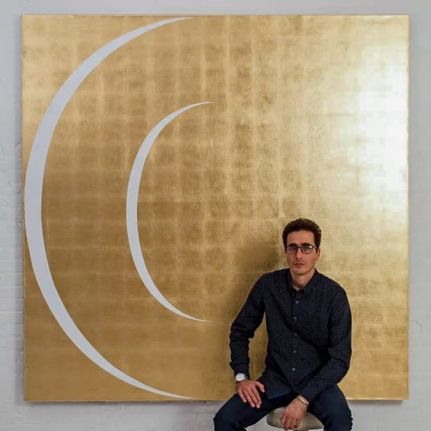 At the core of my visual language is gold leaf, a material rich in paradox: sacred and transcendent, yet emblematic...