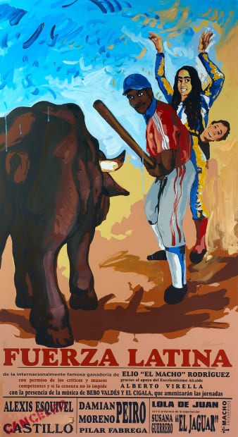 FUERZA LATINA 2025 Acrylic on silkscreen 150 &times; 85 cm Edition of 10 This large-format work asserts presence through scale...